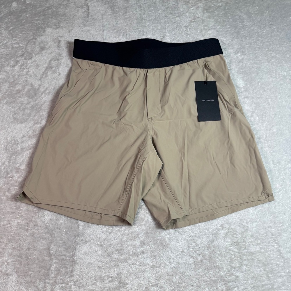 NWT Ten Thousand Mens Tactical 7 inch Short S Beige Unlined Athletic